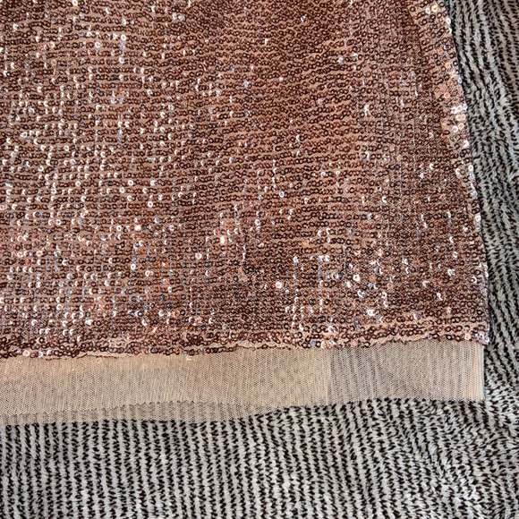Free People Sparkling Sequin Mini Skirt - Rose Gold - Picture 8 of 9